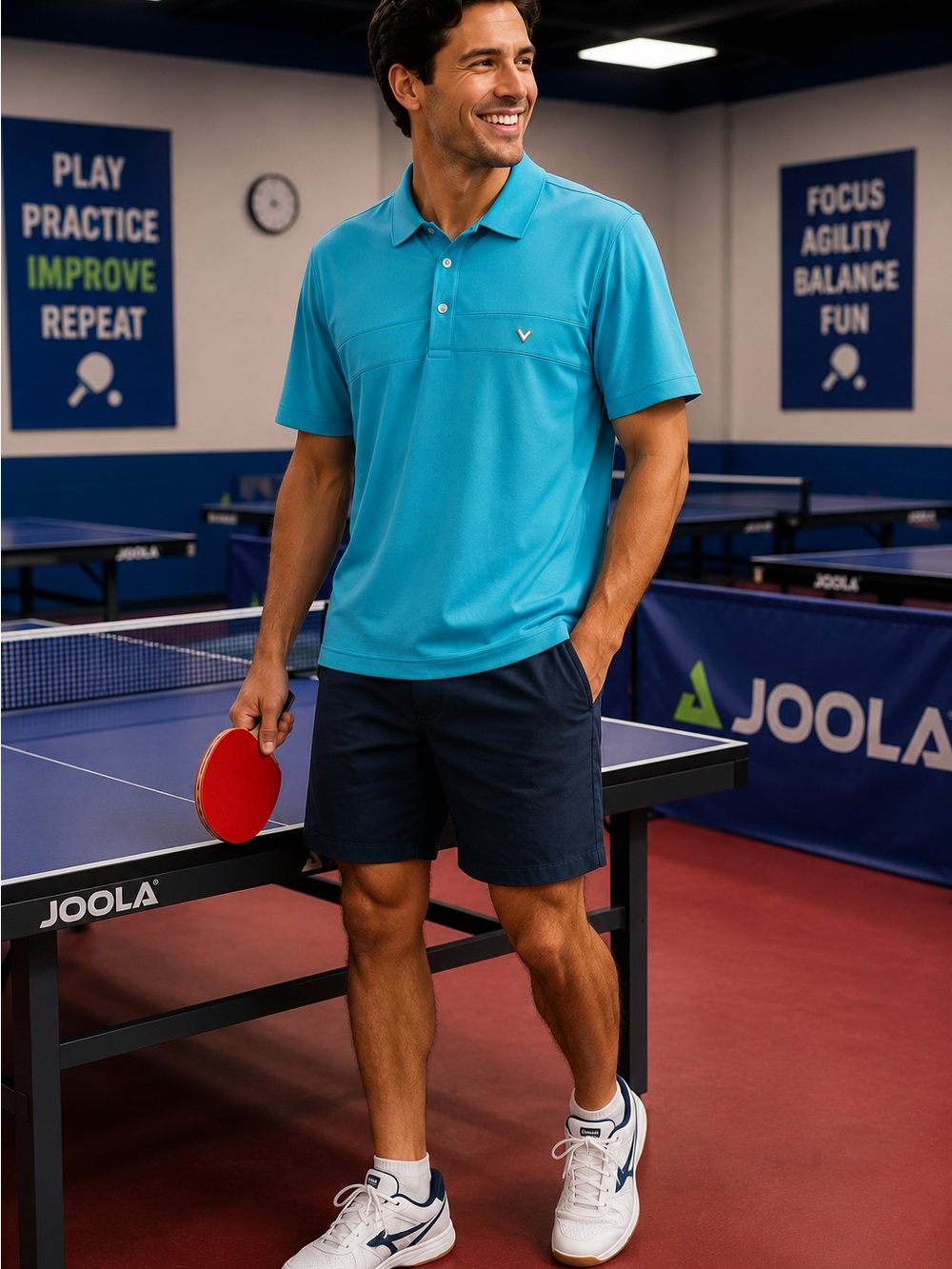 Callaway Teal Short-Sleeve Performance Polo